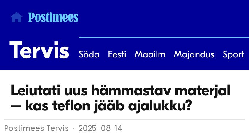 Leiutati uus hämmastav materjal – kas teflon jääb ajalukku?