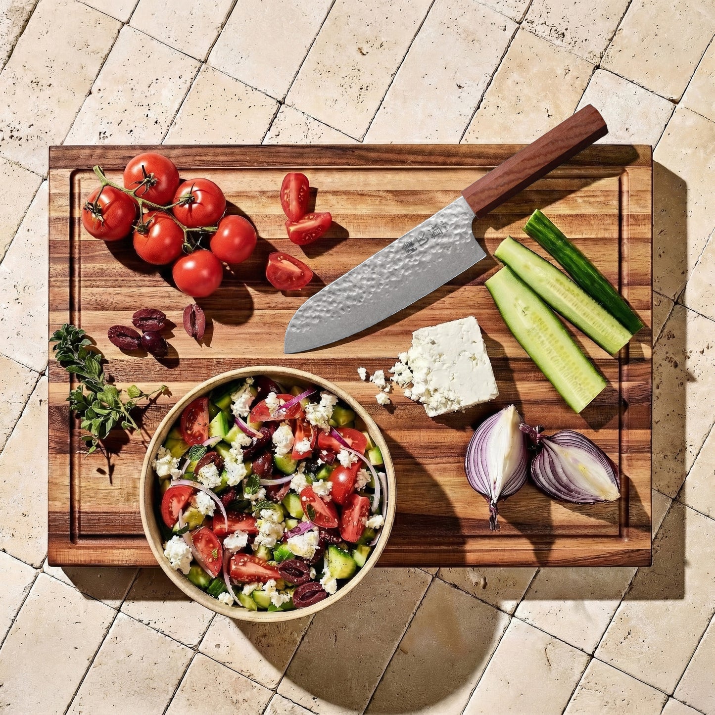 Sepistatud Santoku nuga "Harumi"