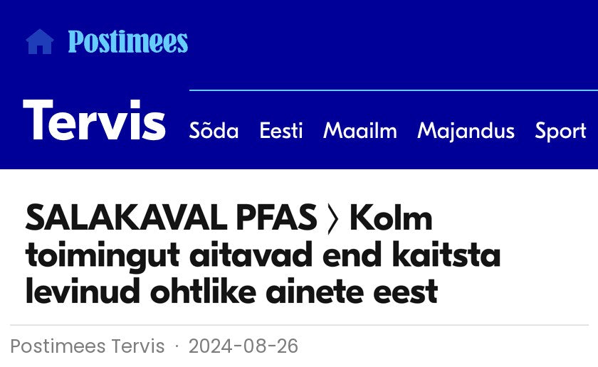 SALAKAVAL PFAS ⟩ Kolm toimingut aitavad end kaitsta levinud ohtlike ainete eest